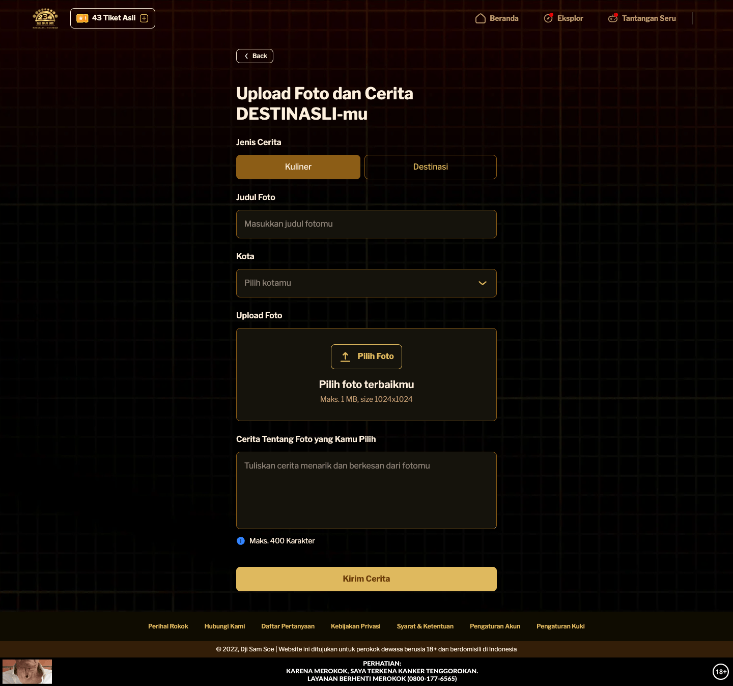 Destinasli Upload Form