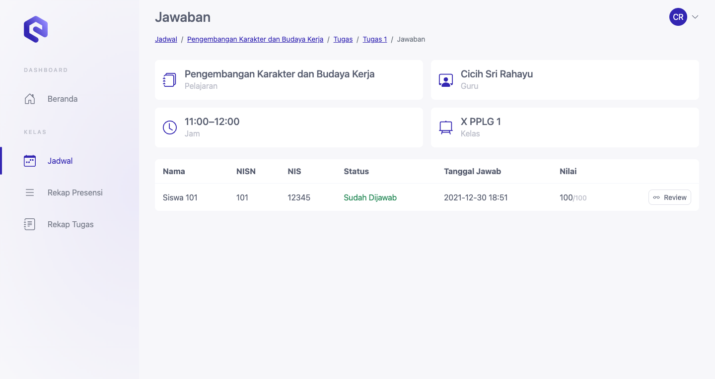 Guru - Jawaban Tugas Siswa