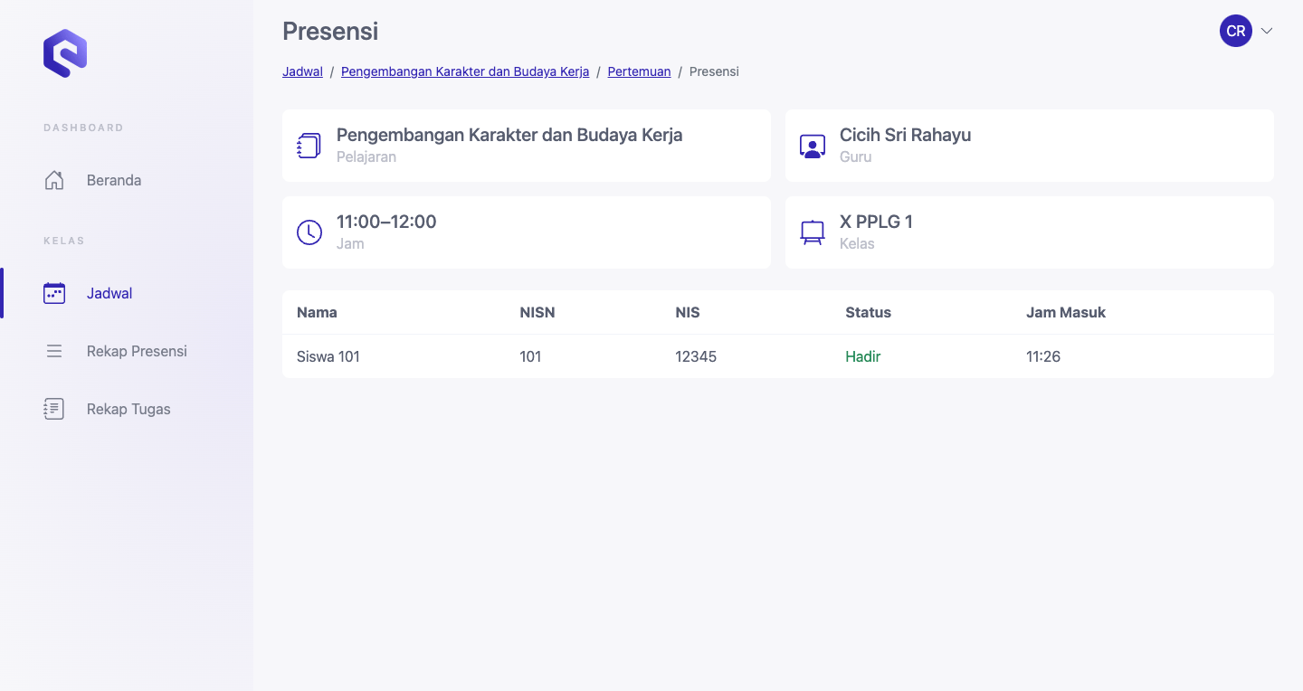 Guru - Pertemuan Presensi