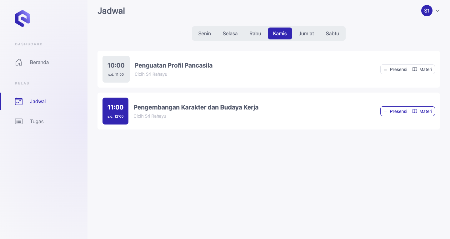 Siswa - Jadwal