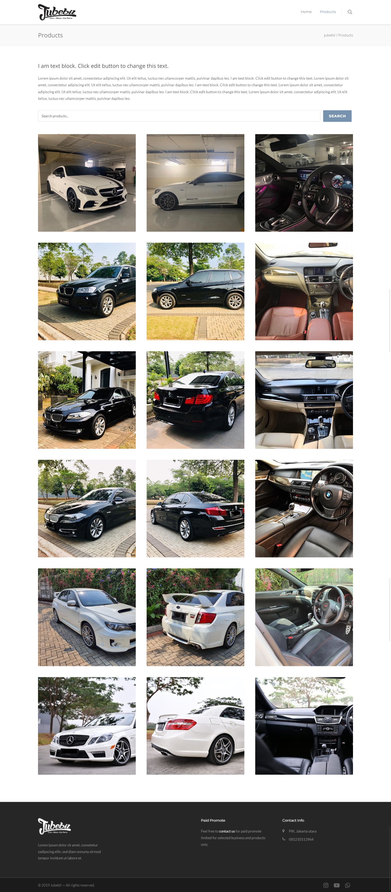 Products page