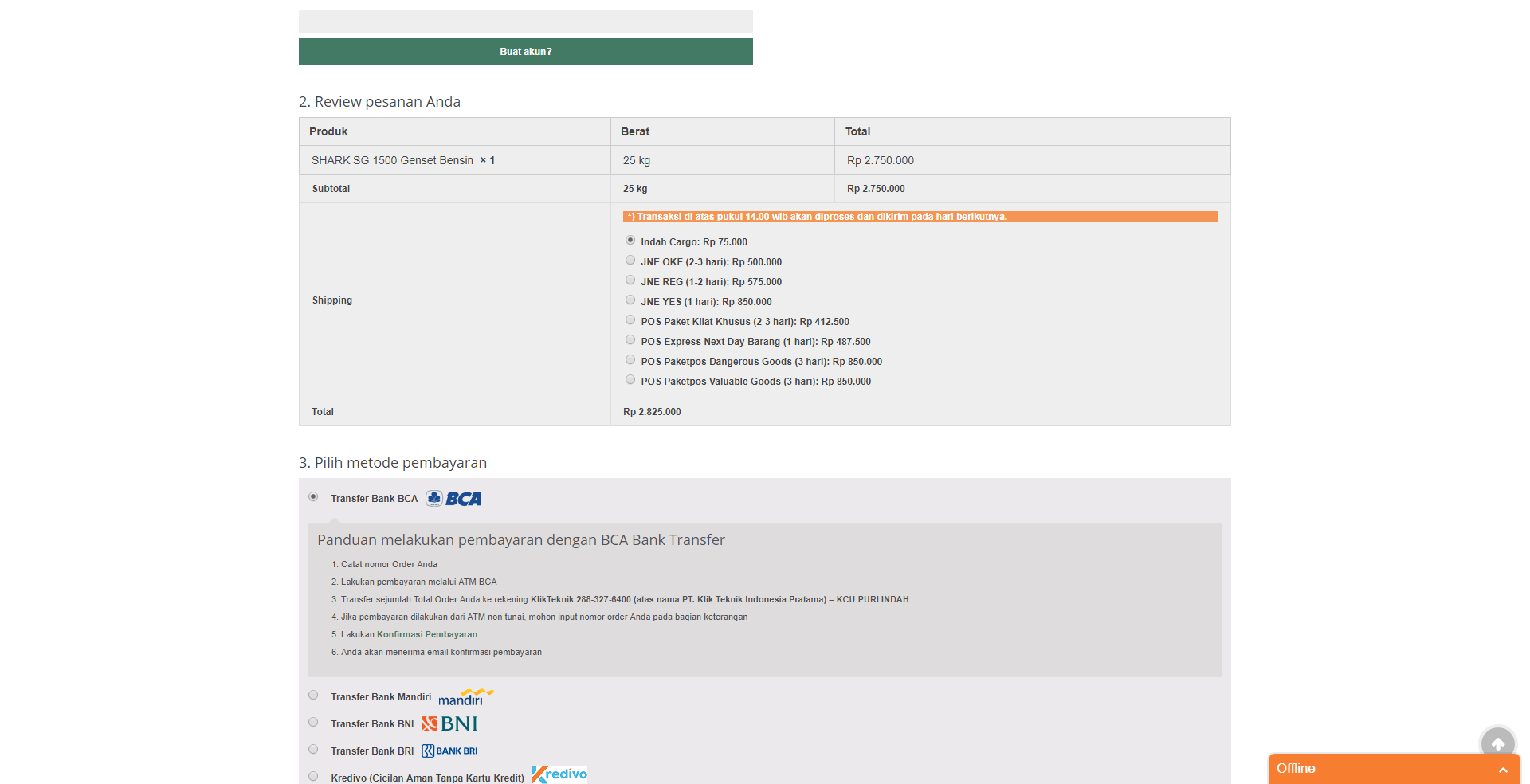 Shipping methods