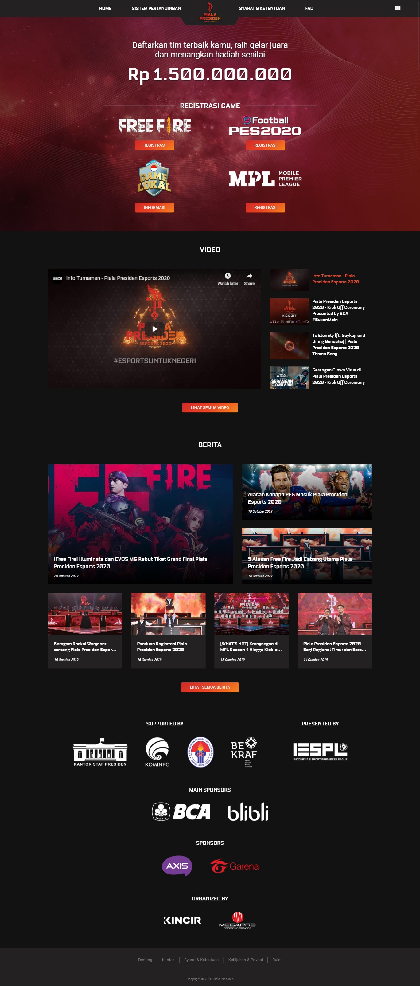 Home page registration