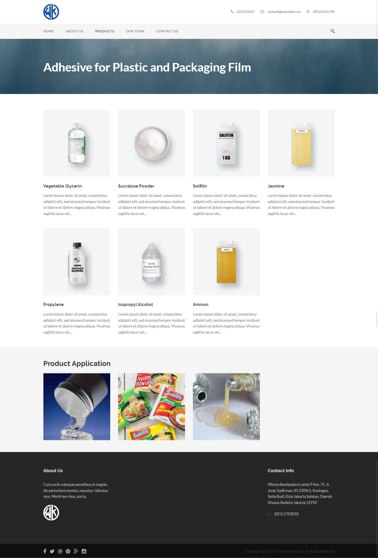Adhesive for Plastic and Packaging Film page