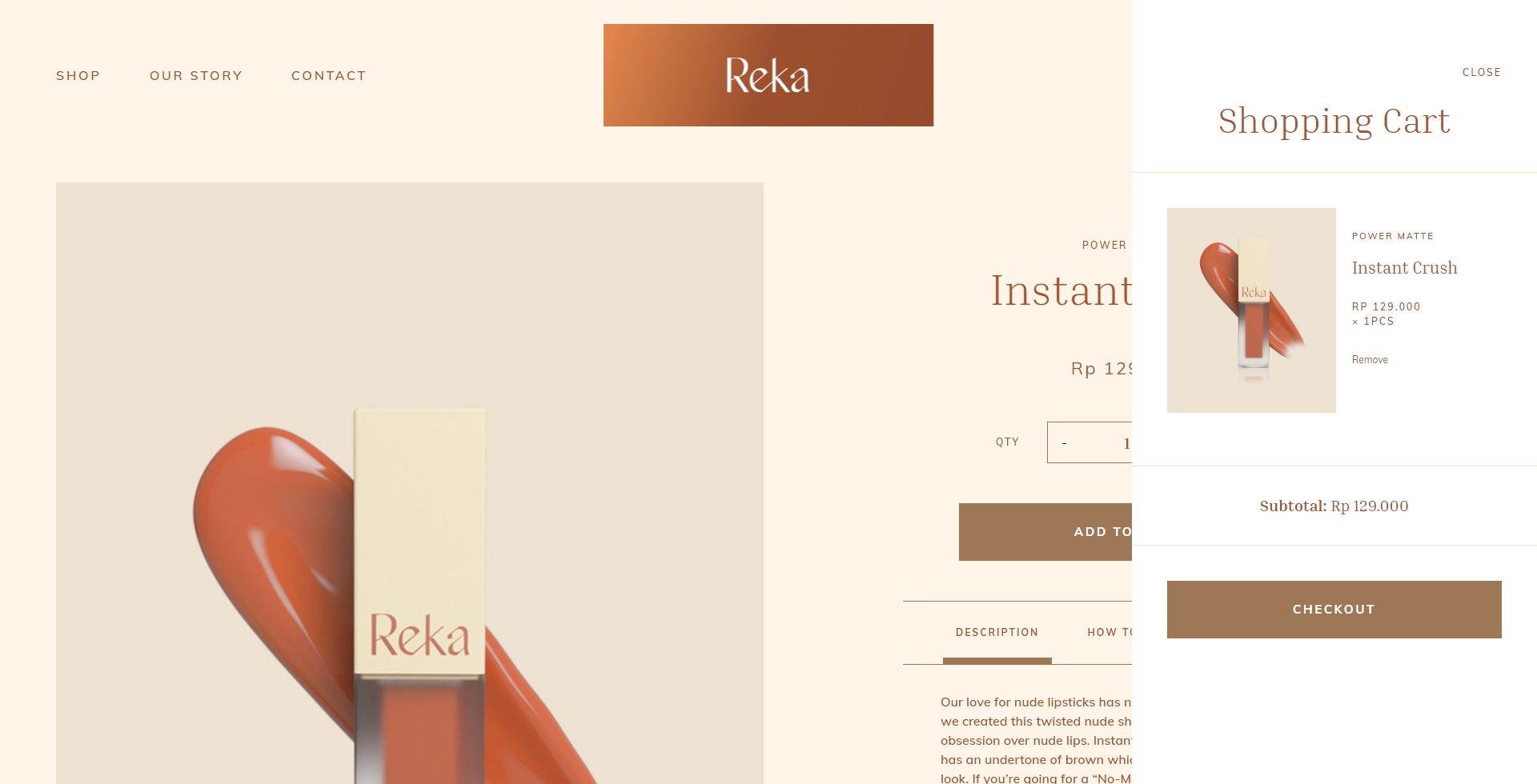 Cart menu