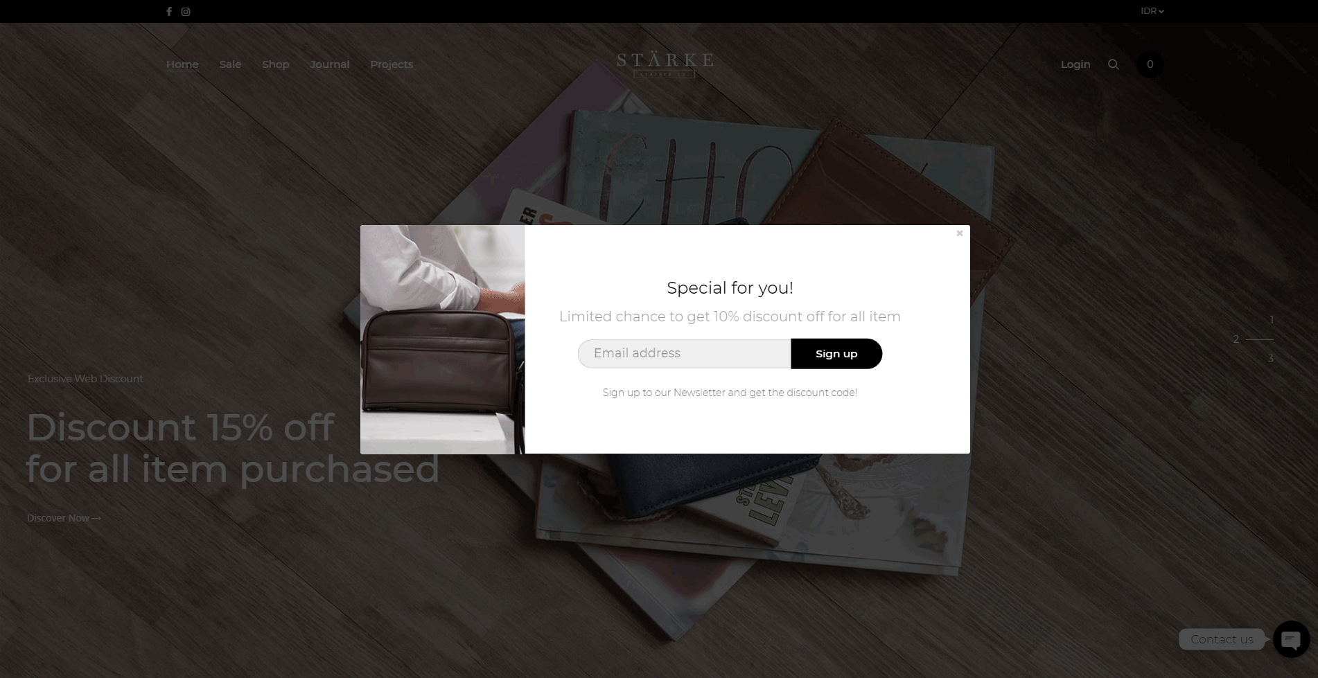 Newsletter popup